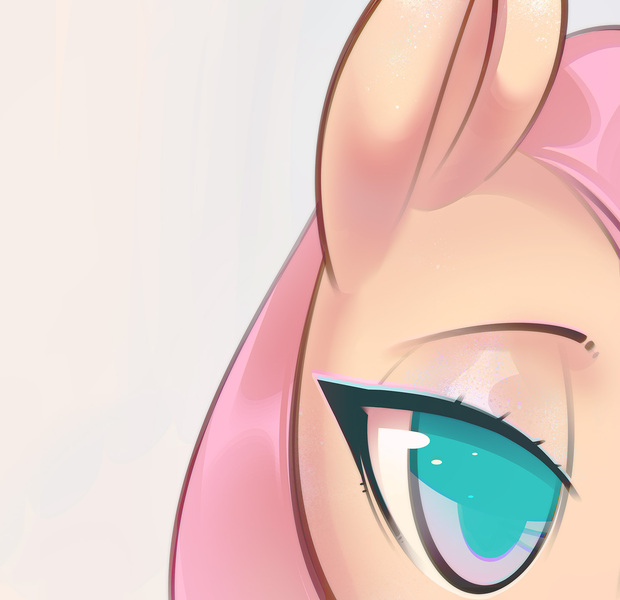 Size: 1489x1442 | Tagged: safe, artist:mirroredsea, derpibooru import, fluttershy, pegasus, pony, colored pupils, female, lidded eyes, mare, simple background, solo, white background