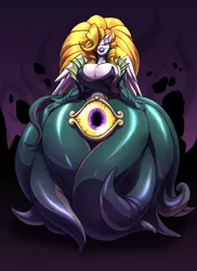 Size: 2400x3300 | Tagged: suggestive, artist:toughset, derpibooru import, oc, oc:storm shield, anthro, pegasus, barely pony related, big breasts, body horror, breasts, butt, clothes, disproportional anatomy, dress, eldritch, eldritch abomination, female, gown, huge breasts, huge butt, image, large butt, lipstick, long mane, pegasus oc, png, tentacles, whore lips, wings