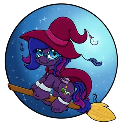 Size: 2000x2000 | Tagged: safe, artist:dawn-designs-art, derpibooru import, oc, oc:velvet daydream, unofficial characters only, bat pony, pony, broom, clothes, costume, fangs, female, flying, flying broomstick, halloween, halloween costume, hat, holiday, mare, nightmare night, simple background, solo, transparent background, witch, witch costume, witch hat