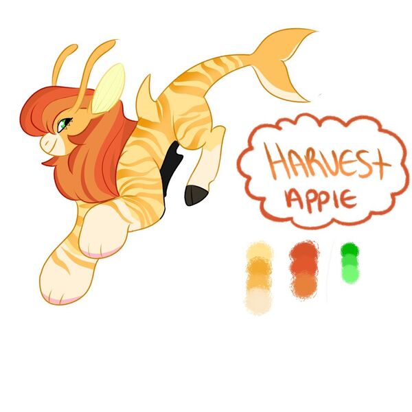 Size: 1280x1280 | Tagged: safe, artist:etchnsketches, derpibooru import, oc, oc:harvest apple, unofficial characters only, draconequus, hybrid, color palette, interspecies offspring, magical gay spawn, male, offspring, parent:big macintosh, parent:discord, parents:discomac, simple background, solo, white background