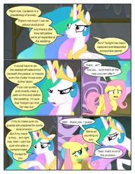 Size: 612x792 | Tagged: safe, artist:newbiespud, derpibooru import, edit, edited screencap, screencap, fluttershy, princess celestia, alicorn, pegasus, pony, comic:friendship is dragons, horse play, comic, dialogue, eyes closed, female, hoof on chest, hyperventilating, jewelry, mare, paper bag, peytral, raised hoof, screencap comic, tiara