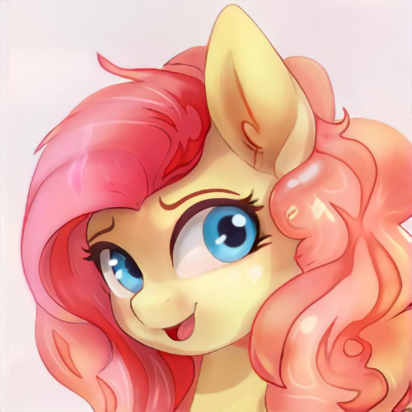 Size: 1024x1024 | Tagged: safe, artist:thisponydoesnotexist, derpibooru import, edit, editor:diego96, machine learning generated, oc, unofficial characters only, earth pony, pony, artificial intelligence, female, image, jpeg, neural network, not fluttershy, not pinkie pie, simple background, solo