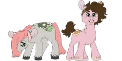 Size: 1280x640 | Tagged: safe, artist:rattastics, derpibooru import, oc, oc:everything bagel, oc:lox, earth pony, pony, brother and sister, female, male, offspring, parent:cheese sandwich, parent:pinkie pie, parents:cheesepie, siblings, simple background, transparent background