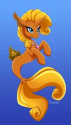 Size: 674x1186 | Tagged: safe, alternate version, artist:feneksia, derpibooru import, oc, oc:belle de mer, unofficial characters only, seapony (g4), unicorn, female, jewelry, necklace, seaponified, species swap, underwater