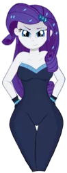 Size: 1255x3196 | Tagged: safe, artist:danielitamlp, derpibooru import, edit, rarity, equestria girls, the other side, background removed, clothes, gloves, hands on hip, looking at you, simple background, smiling, smirk, solo, transparent background, unitard