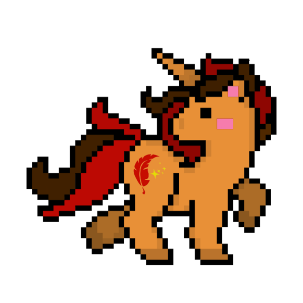 Size: 720x720 | Tagged: safe, artist:emilz-the-half-demon, derpibooru import, oc, oc:pyre quill, unofficial characters only, unicorn, pixel art, simple background, solo, transparent background