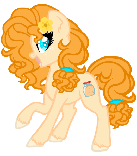 Size: 720x821 | Tagged: safe, artist:ninjagobrony287, derpibooru import, pear butter, earth pony, pony, base used, cute, female, flower, flower in hair, freckles, mare, pearabetes, simple background, solo, unshorn fetlocks, white background