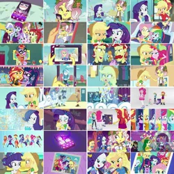 Size: 1080x1080 | Tagged: safe, artist:jericollage70, derpibooru import, edit, edited screencap, screencap, applejack, blueberry cake, bright idea, diamond tiara, flam, flim, fluttershy, microchips, mystery mint, paisley, pinkie pie, rainbow dash, rarity, rose heart, sci-twi, sophisticata, starlight, sunny flare, sunset shimmer, sweet leaf, trixie, twilight sparkle, upper crust, vignette valencia, equestria girls, equestria girls series, rollercoaster of friendship, alternative cutie mark placement, angry, applejack's hat, awesome cutie mark, blushing, boots, bracelet, caramel apple (food), clothes, collage, converse, cowboy boots, cowboy hat, crossed arms, cute, cutie mark, cutie mark on clothes, dashabetes, denim skirt, diapinkes, exploitable meme, facial cutie mark, flim flam brothers, food, geode of empathy, geode of fauna, geode of shielding, geode of sugar bombs, geode of super speed, geode of super strength, geode of telekinesis, glasses, hairpin, hat, headband, high heels, holding hands, hologram, hoodie, hug, humane five, humane seven, humane six, image macro, jackabetes, jacket, jewelry, laughing, leather, leather jacket, looking at each other, looking at you, magical geodes, meme, meta, mobile phone, necklace, open mouth, phone, photo, photo booth, photo booth (song), pinkie being pinkie, ponied up, ponytail, raribetes, rarity peplum dress, roller coaster, salad, selfie, shimmerbetes, shoes, shyabetes, skirt, smartphone, smiling, smiling at you, smirk, smug, the rainbooms, transformation, twiabetes, twitter, twitter link, wall of tags, white room