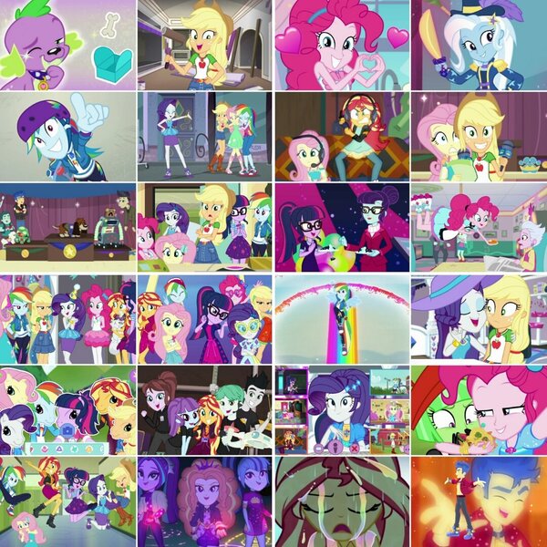 Size: 1080x1080 | Tagged: safe, artist:jericollage70, derpibooru import, edit, edited screencap, screencap, adagio dazzle, applejack, aria blaze, cranky doodle donkey, flash sentry, fluttershy, lyra heartstrings, opalescence, pinkie pie, rainbow dash, rarity, rosette nebula, sci-twi, sonata dusk, sour persimmon, spike, spike the regular dog, sunset shimmer, tank, track starr, trixie, twilight sparkle, watermelody, cat, dog, tortoise, best in show: the pre-show, best in show: the victory lap, camping must-haves, cheer you on, diy with applejack, do it for the ponygram!, equestria girls, equestria girls series, festival filters, festival looks, find the magic, five lines you need to stand in, five stars, fomo, game stream, how to backstage, i'm on a yacht, let it rain, reboxing with spike!, run to break free, schedule swap, sic skateboard, street chic, street magic with trixie, the craft of cookies, twilight under the stars, spoiler:eqg series (season 2), angry, applejack's hat, apron, balloon, blonde hair, bone, boots, bowtie, bracelet, cafeteria, cake, canterlot high, clothes, cold, collage, converse, cookie, cowboy boots, cowboy hat, crossed arms, cute, cutie mark, cutie mark on clothes, dashabetes, denim skirt, diapinkes, disgusted, drone, eyes closed, filter, food, gamer, gamer sunset, gamershy, geode of empathy, geode of fauna, geode of shielding, geode of sugar bombs, geode of super speed, geode of super strength, geode of telekinesis, glasses, green hair, grin, hairpin, hallway, hand on hip, hat, headband, headphones, heart glasses, heart shaped, heart shaped glasses, high heels, hoodie, humane five, humane seven, humane six, jackabetes, jewelry, jumping, kitchen, looking at you, looking up, magical geodes, meta, microphone, multicolored hair, necklace, newspaper, one eye closed, peace sign, pink hair, ponied up, ponytail, psycho gamer sunset, purple hair, rain, rainbow, rainbow hair, rainbow trail, rarity peplum dress, rarity's bedroom, red hair, shimmerbetes, shoes, skateboard, skirt, smiling, smiling at you, sword, tanktop, the dazzlings, twiabetes, twitter, twitter link, video call, wall of tags, weapon, wings, wink, winking at you, yellow hair