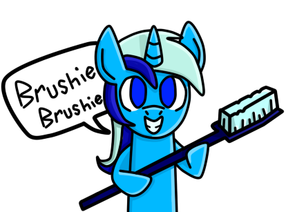 Size: 414x307 | Tagged: safe, artist:memorible, derpibooru import, minuette, pony, unicorn, brushie brushie, female, simple background, solo, toothbrush, white background