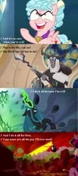 Size: 1280x2880 | Tagged: alternate timeline, antagonist, cozy glow, cropped, derpibooru import, edit, edited screencap, lord tirek, lyrics, magic, magic aura, my little pony: the movie, queen chrysalis, safe, school raze, screencap, song reference, staff, staff of sacanas, storm king, text, the cutie re-mark, tirek's timeline, to where and back again, twilight sparkle, voltaire, when you're evil