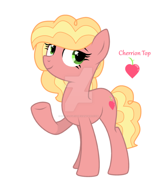 Size: 1280x1460 | Tagged: safe, artist:hate-love12, derpibooru import, oc, oc:cherrion top, earth pony, pony, deviantart watermark, female, magical gay spawn, mare, obtrusive watermark, offspring, offspring's offspring, parent:li'l cheese, parent:little mac, parent:little mac (character), parents:li'l mac n cheese, simple background, solo, transparent background, watermark