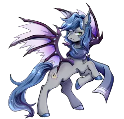 Size: 4800x4608 | Tagged: safe, artist:魄月, derpibooru import, oc, oc:starlight classics, unofficial characters only, bat pony, pony, absurd resolution, clothes, scarf, simple background, solo, transparent background