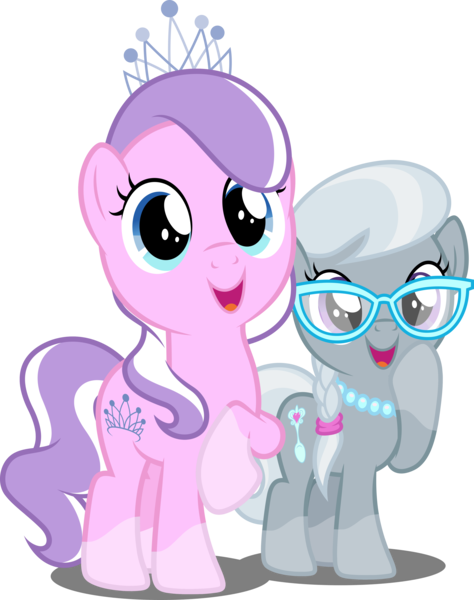 Size: 3946x5000 | Tagged: safe, artist:dashiesparkle edit, artist:parclytaxel, derpibooru import, edit, editor:slayerbvc, vector edit, diamond tiara, silver spoon, crusaders of the lost mark, .svg available, absurd resolution, adorabullies, cute, glasses, jewelry, necklace, raised hoof, simple background, smiling, socks (coat marking), tiara, transparent background, vector
