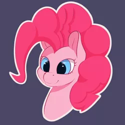 Size: 1500x1500 | Tagged: safe, artist:aquaticvibes, derpibooru import, pinkie pie, earth pony, pony, bust, female, mare, portrait, simple background, solo, white outline