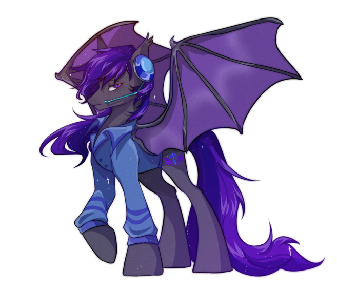 Size: 2300x2100 | Tagged: safe, artist:mr.crow, derpibooru import, oc, oc:night shadow, unofficial characters only, bat pony, derpibooru community collaboration, 2021 community collab, clothes, simple background, solo, transparent background