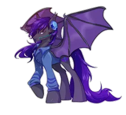 Size: 2300x2100 | Tagged: safe, artist:mr.crow, derpibooru import, oc, oc:night shadow, unofficial characters only, bat pony, derpibooru community collaboration, 2021 community collab, clothes, simple background, solo, transparent background