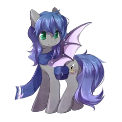 Size: 3717x3714 | Tagged: safe, artist:路黑, derpibooru import, oc, oc:starlight classics, unofficial characters only, bat pony, derpibooru community collaboration, 2021 community collab, clothes, scarf, simple background, solo, transparent background