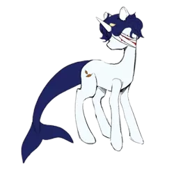 Size: 1000x1000 | Tagged: safe, artist:hjqbrony, derpibooru import, oc, oc:tsukiko, unofficial characters only, original species, pony, shark, shark pony, unicorn, derpibooru community collaboration, 2021 community collab, blood, female, mare, simple background, transparent background