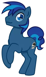 Size: 648x1066 | Tagged: safe, artist:saby, derpibooru import, oc, oc:cobalt fossil, unofficial characters only, earth pony, pony, derpibooru community collaboration, .svg available, 2021 community collab, button eyes, male, rearing, simple background, smiling, solo, stallion, svg, transparent background, vector