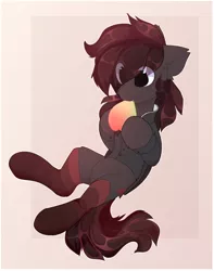 Size: 1176x1492 | Tagged: safe, artist:little-sketches, derpibooru import, oc, unofficial characters only, earth pony, pony, abstract background, clothes, eye clipping through hair, female, mare, socks, solo, striped socks