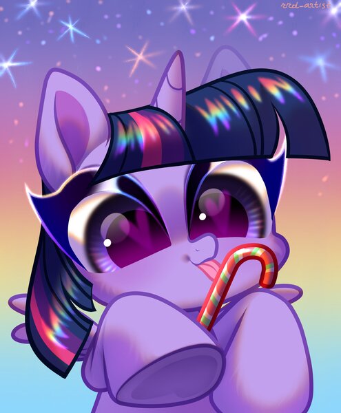 Size: 3300x4000 | Tagged: safe, artist:rrd-artist, derpibooru import, twilight sparkle, twilight sparkle (alicorn), alicorn, pony, candy, candy cane, chibi, commission, cute, female, food, heart eyes, high res, licking, mare, solo, tongue out, twiabetes, weapons-grade cute, wingding eyes, ych example, your character here