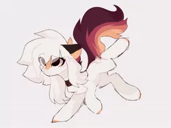 Size: 1786x1338 | Tagged: safe, artist:little-sketches, derpibooru import, oc, oc:ayaka, unofficial characters only, earth pony, pony, chest fluff, choker, female, legs in air, simple background, solo, white background