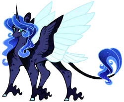 Size: 1700x1407 | Tagged: safe, artist:australian-senior, derpibooru import, princess luna, alicorn, pony, kirindos, alternate universe, simple background, solo, transparent background