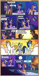 Size: 2048x4034 | Tagged: safe, artist:spudsmcfrenzy, derpibooru import, bulk biceps, derpy hooves, soarin', spearhead, twilight sparkle, oc, oc:spirit chant, pegasus, pony, unicorn, bed, bipedal, bipedal leaning, blank flank, female, glasses, leaning, male, mother and child, mother and daughter, obtrusive watermark, offspring, parent:spearhead, parent:twilight sparkle, parents:spearlight, shipping, spearlight, straight, unicorn twilight, watermark, wing hands, wings