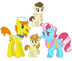 Size: 1280x1089 | Tagged: safe, artist:aleximusprime, derpibooru import, carrot cake, cup cake, pound cake, pumpkin cake, earth pony, pegasus, pony, unicorn, flurry heart's story, apron, bow, brother and sister, cake family, clothes, colt, ear piercing, earring, family, family photo, female, filly, freckles, glasses, husband and wife, ice cream hat, jewelry, male, mare, married couple, older, older pound cake, older pumpkin cake, parent:carrot cake, parent:cup cake, piercing, siblings, simple background, stallion, the cakes, transparent background
