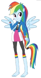 Size: 315x597 | Tagged: safe, artist:loomytyranny, derpibooru import, edit, edited screencap, screencap, rainbow dash, human, pegasus, equestria girls, 1000 hours in ms paint, background removed, barefoot, eared humanization, eqg promo pose set, feet, humanized, ponied up, simple background, transparent background, winged humanization, wings