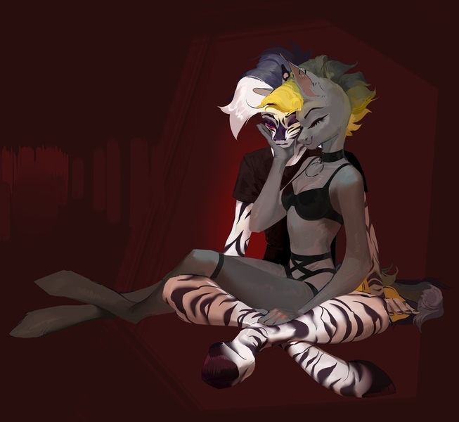 Size: 2351x2160 | Tagged: suggestive, artist:yanisfucker, derpibooru import, oc, oc:tlen borowski, unofficial characters only, anthro, zebra, clothes, ear piercing, earring, image, jewelry, jpeg, piercing