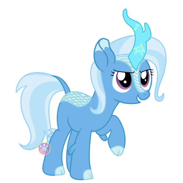 Size: 1280x1280 | Tagged: safe, artist:lovinglypromise, derpibooru import, trixie, kirin, kirin trixie, kirinified, raised hoof, simple background, solo, species swap, transparent background