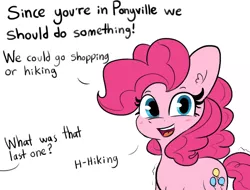 Size: 1280x975 | Tagged: safe, artist:tjpones, derpibooru import, edit, pinkie pie, earth pony, pony, dialogue, female, looking at you, mare, offscreen character, questionable source, sfw edit, shivering, simple background, solo, talking to viewer, white background