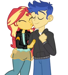 Size: 1116x1220 | Tagged: safe, artist:gmaplay, derpibooru import, flash sentry, sunset shimmer, equestria girls, female, flashimmer, kissing, male, shipping, simple background, straight, transparent background