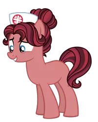 Size: 2184x2712 | Tagged: safe, artist:strawberry-spritz, derpibooru import, oc, earth pony, pony, female, hat, mare, nurse hat, offspring, parent:filthy rich, parent:spoiled rich, parents:spoilthy, simple background, solo, transparent background