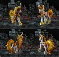 Size: 4800x4600 | Tagged: safe, artist:bomzzzik, derpibooru import, daybreaker, princess celestia, alicorn, pony, evil, female, figure, figurine, handmade, photo, polymer clay, solo, wings