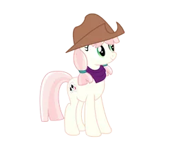 Size: 2174x1925 | Tagged: safe, artist:three uncle, derpibooru import, penny ante, earth pony, pony, background pony, cowboy hat, female, hat, mare, neckerchief, pigtails, simple background, smiling, solo, transparent background