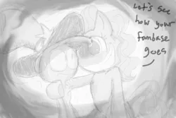 Size: 400x267 | Tagged: safe, artist:sonicmiku, derpibooru import, pinkie pie, crossover, crush, friendly smile, lovesick, nervous, scared, shaking in fear, sweat, sweatdrop, unsure, wander over yonder, wander (wander over yonder)