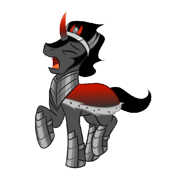Size: 700x700 | Tagged: safe, artist:redahfuhrerking, derpibooru import, king sombra, pony, unicorn, animated, cute, funny, gif, male, out of character, panic, panicking, silly, silly pony, simple background, solo, sombradorable, stallion, tantrum, transparent background, trotting, trotting in place