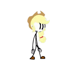 Size: 1280x1280 | Tagged: safe, artist:mario101, derpibooru import, applejack, human, equestria girls, henry stickmin, henry stickmin collection, humanized, simple background, solo, transparent background