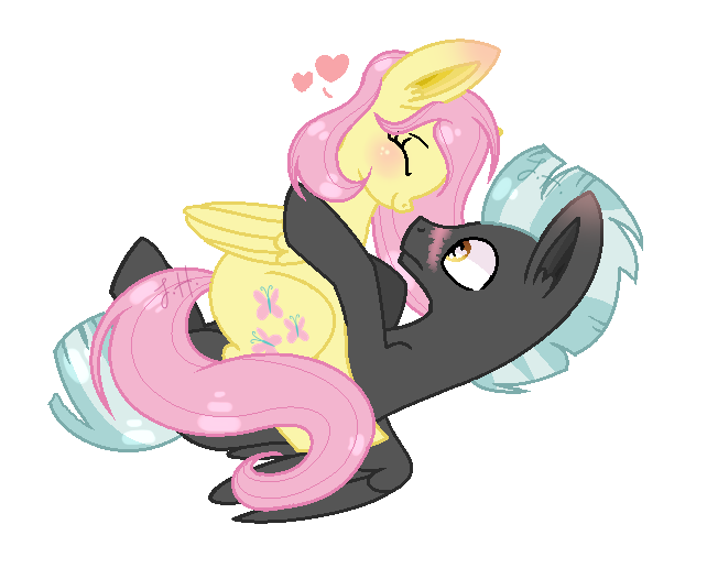 Size: 642x516 | Tagged: safe, artist:jisootheartist, artist:madzbases, derpibooru import, fluttershy, thunderlane, pegasus, pony, base used, blushing, boop, cute, eyes closed, female, floating heart, heart, lying down, male, mare, noseboop, on back, shipping, shyabetes, simple background, stallion, straight, thundershy, transparent background