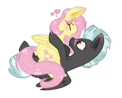 Size: 642x516 | Tagged: safe, artist:jisootheartist, artist:madzbases, derpibooru import, fluttershy, thunderlane, pegasus, pony, base used, blushing, boop, cute, eyes closed, female, floating heart, heart, lying down, male, mare, noseboop, on back, shipping, shyabetes, simple background, stallion, straight, thundershy, transparent background