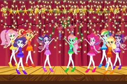 Size: 1866x1230 | Tagged: safe, artist:moonwhisperderpy, artist:selenaede, artist:user15432, derpibooru import, applejack, fluttershy, minty, pinkie pie, rainbow dash, rarity, starlight glimmer, sunset shimmer, twilight sparkle, twilight sparkle (alicorn), alicorn, fairy, human, equestria girls, g3, alicornified, applerina, ballerina, ballerinas, ballet, ballet dancing, ballet slippers, base used, bell, bells, blue dress, braided ponytail, christmas, christmas lights, christmas ornament, christmas ornaments, christmas star, christmas wreath, clothes, crown, dancing, decoration, dress, equestria girls style, equestria girls-ified, fairies, fairies are magic, fairy princess, fairy wings, fairyized, flower, flower in hair, flutterina, g3 to equestria girls, g3 to g4, generation leap, glimmerina, green dress, holiday, jewelry, leggings, mintyrina, orange dress, pink dress, pinkarina, pinkierina, pinkirina, ponytail, princess applejack, princess fluttershy, princess minty, princess pinkie pie, princess rainbow dash, princess rarity, princess starlight glimmer, purple dress, race swap, rainbowrina, raririna, regalia, shimmercorn, shimmerina, shoes, slippers, stage, stars, sugar plum fairy, sugarplum fairy, tutu, twilarina, wings, wreath, yellow dress