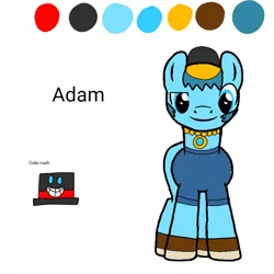 Size: 800x800 | Tagged: safe, artist:ajthekeldeo68, derpibooru import, oc, oc:adam, unofficial characters only, earth pony, pony, base used, hat, jewelry, looking at you, male, necklace, reference sheet, simple background, smiling, solo, stallion, white background