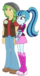 Size: 563x1073 | Tagged: safe, artist:illumnious, artist:maretrick, derpibooru import, edit, sandalwood, sonata dusk, equestria girls, rainbow rocks, boots, bracelet, clothes, crack shipping, cute, female, gem, happy, hippie, jewelry, male, pants, ponytail, sandata, shipping, shoes, simple background, siren gem, skirt, smiling, socks, spiked wristband, straight, transparent background, vector, wristband