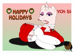 Size: 1752x1276 | Tagged: suggestive, artist:flawlessvictory20, derpibooru import, earth pony, pegasus, pony, unicorn, candy, candy cane, choker, clothes, eyeshadow, food, makeup, panties, solo, stocks, striped panties, underwear, ych sketch