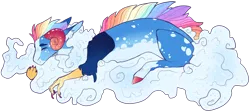 Size: 2310x1032 | Tagged: safe, artist:sleepy-nova, derpibooru import, oc, oc:astral projection, draconequus, cloud, simple background, solo, transparent background