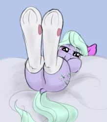 Size: 3500x4000 | Tagged: suggestive, alternate version, artist:littlenaughtypony, derpibooru import, flitter, pony, adorasexy, butt, clothes, cloud, cute, dock, flitterbetes, frog (hoof), hooves, looking at you, plot, sexy, socks, solo, stockings, thigh highs, underhoof