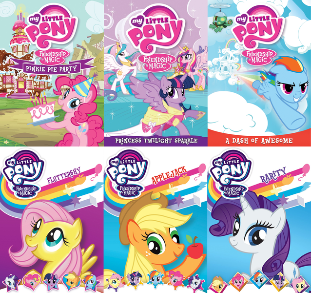 Rainbow, Rarity, Fluttershy, Pinkie, Twilight My Little Pony 5 Pack ~ Size 4-6